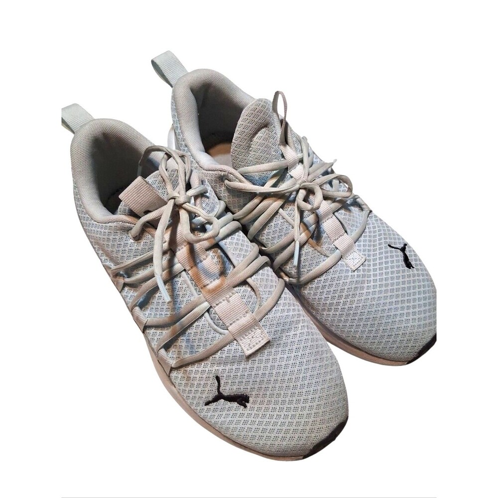 Puma SoftFoam+ Light Grey Blue Knit Low-Top Sneakers Women Size 8.5 Activewear